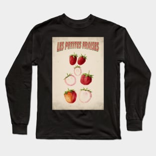 Old fruit poster - Strawberries - Vintage - retro Long Sleeve T-Shirt